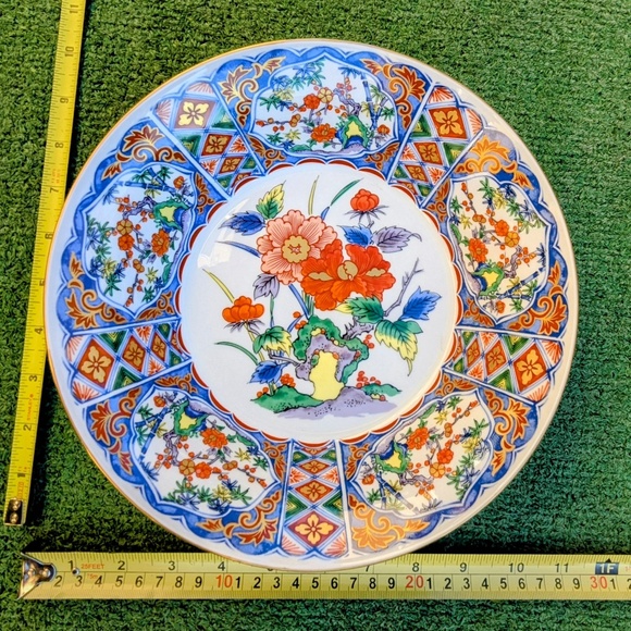 Vintage Japanese Imari Ware Floral/Lotus/Peony Handpainted Porcelain 9" Bowl NOS - Picture 7 of 9